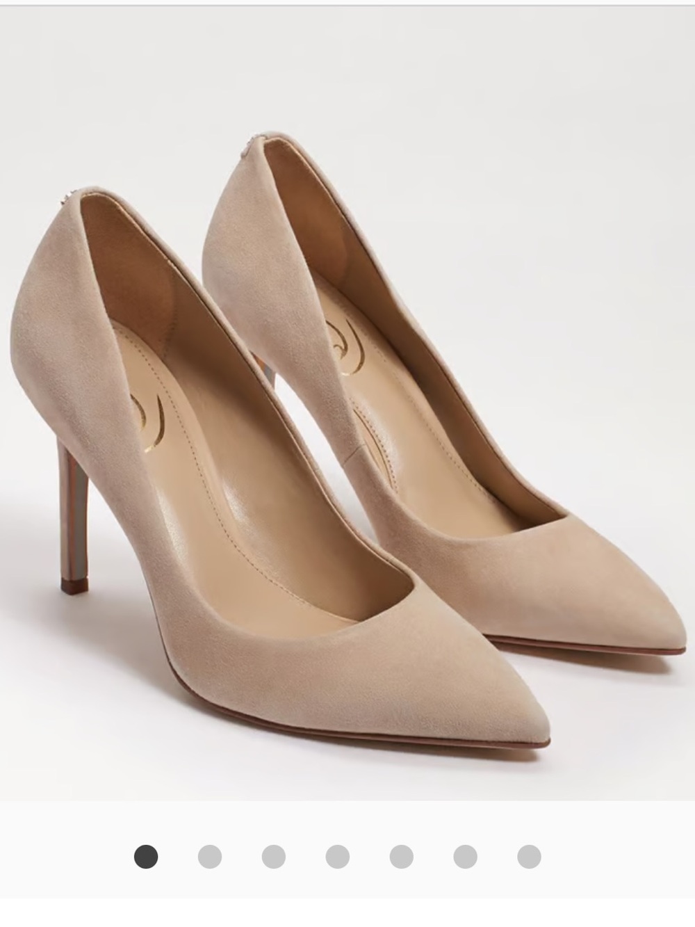 Sam Edelman Hazel Classic Pointed Toe Nude Suede Stiletto Pump